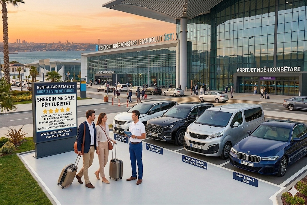 RENT A CAR NE AEROPORTIN E STAMBOLLIT ME CASH DEPOSIT DHE PAGESE NE DORE BETA CAR RENTAL