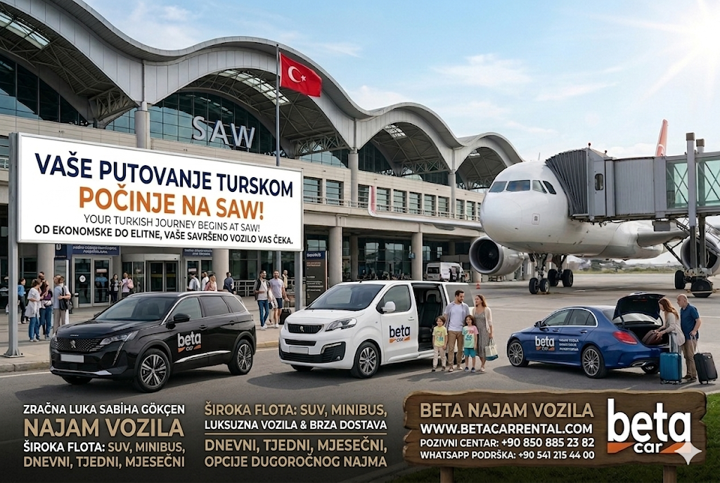RENT A CAR SABIHA GOCKEN AIRPORT UZ CASH DEPOSIT I GOTOVINSKO PLACANJE BETA CAR RENTAL