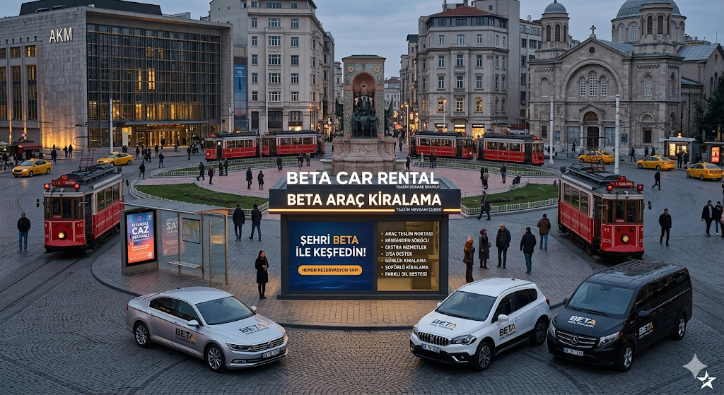 TAKSİM MEYDANI BEYOĞLU EN UCUZ ARAÇ KİRALAMA BETA CAR RENTAL ÜCRETSİZ HOTEL TESLİMİ NAKİT DEPOZİTO