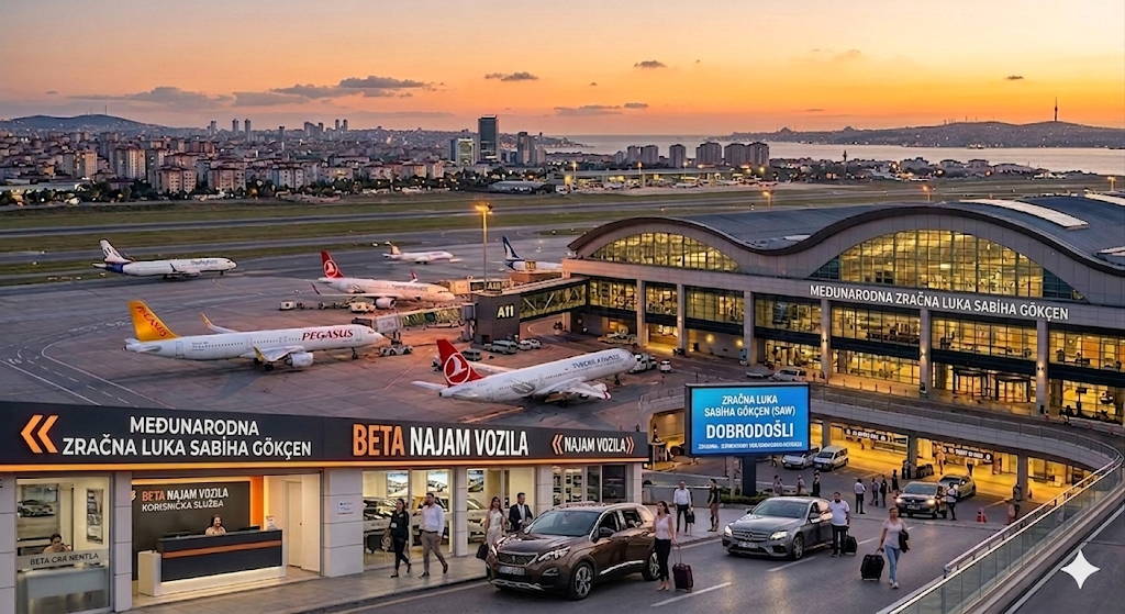 RENT A CAR SABIHA GOCKEN AIRPORT UZ CASH DEPOSIT I PLACANJE U GOTOVINI BETA CAR RENTAL