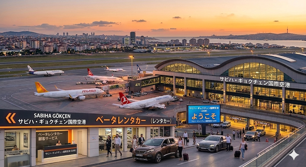 SABIHA GOCKEN AIRPORTでCASH DEPOSIT＆現金支払いのレンタカー BETA CAR RENTAL